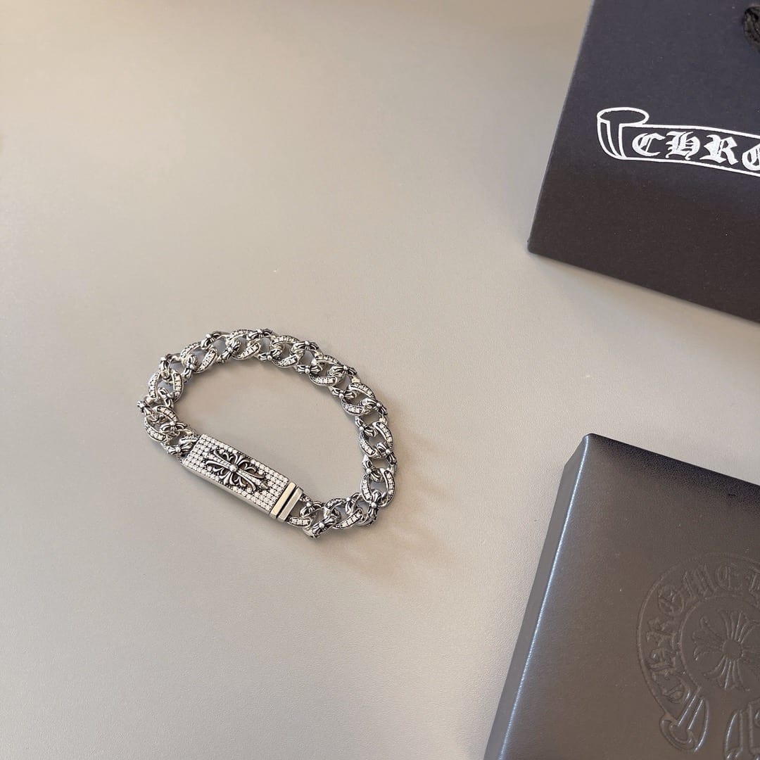 Diamond Floral Cross ID Bracelet 3