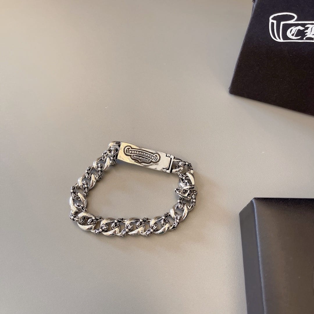 Diamond Floral Cross ID Bracelet 6
