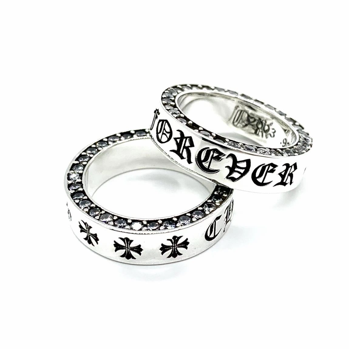 Heart Ring Cross with Diamonds