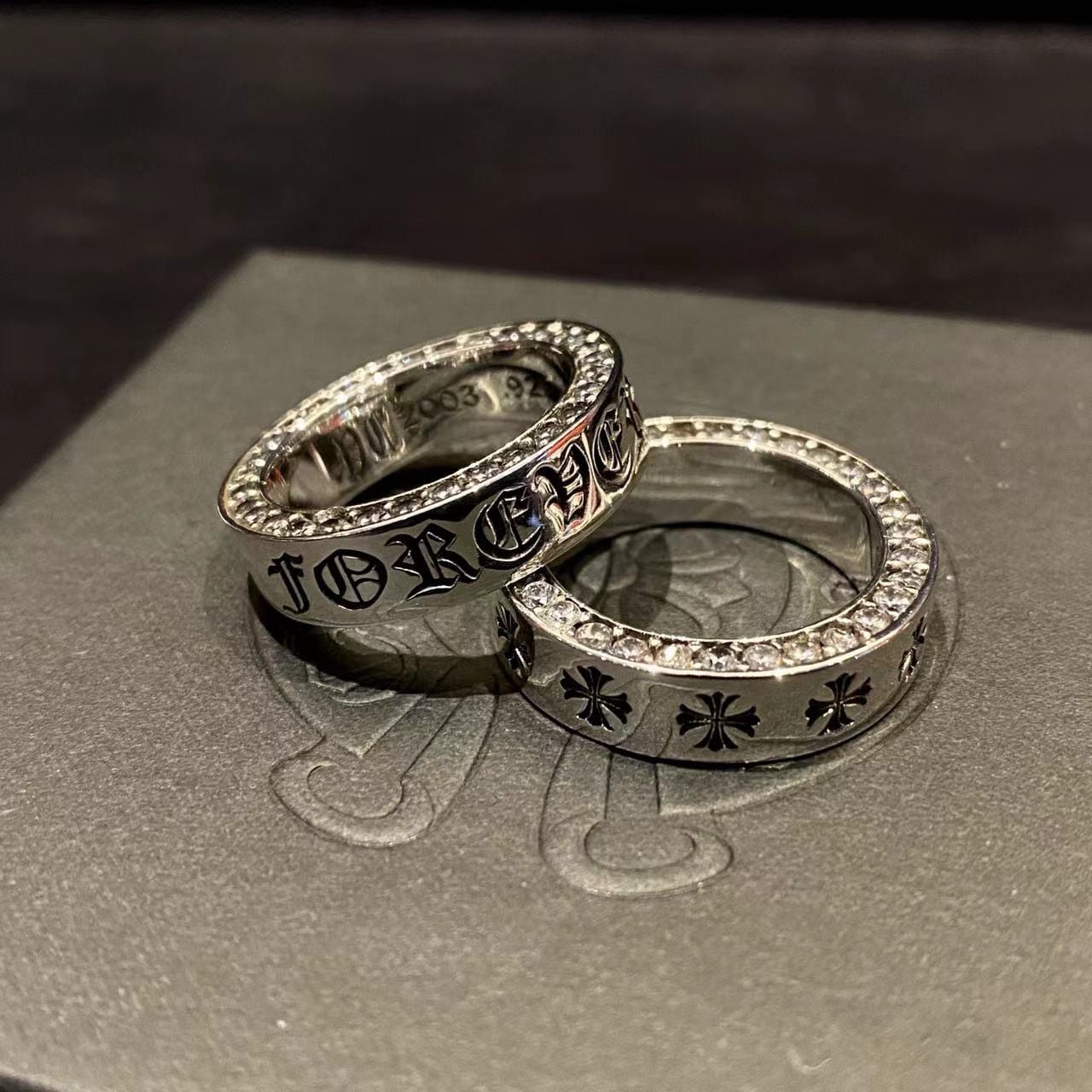 Heart Ring Cross with Diamonds 3