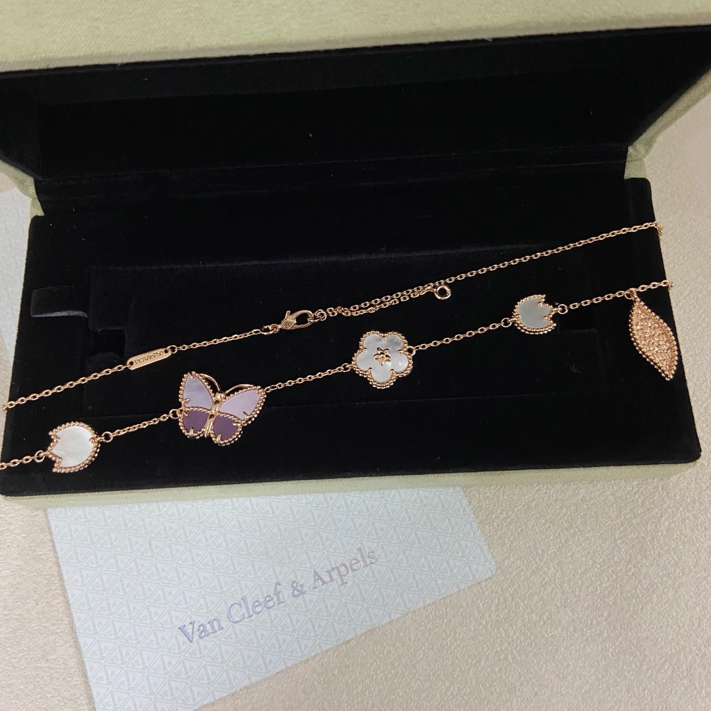 *Lucky Spring Butterfly Pink Long necklace 3