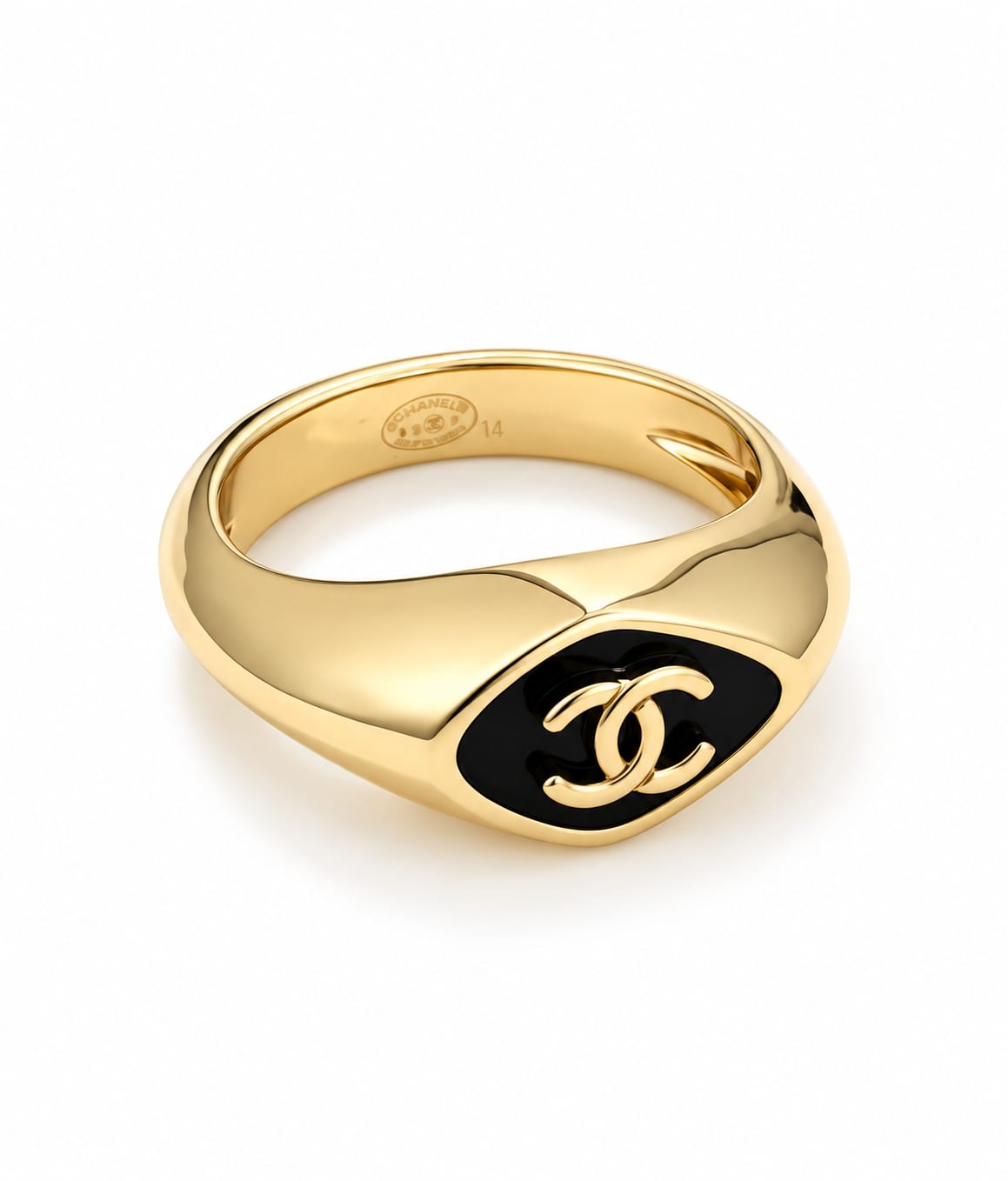 2023 Black enamel signet ring