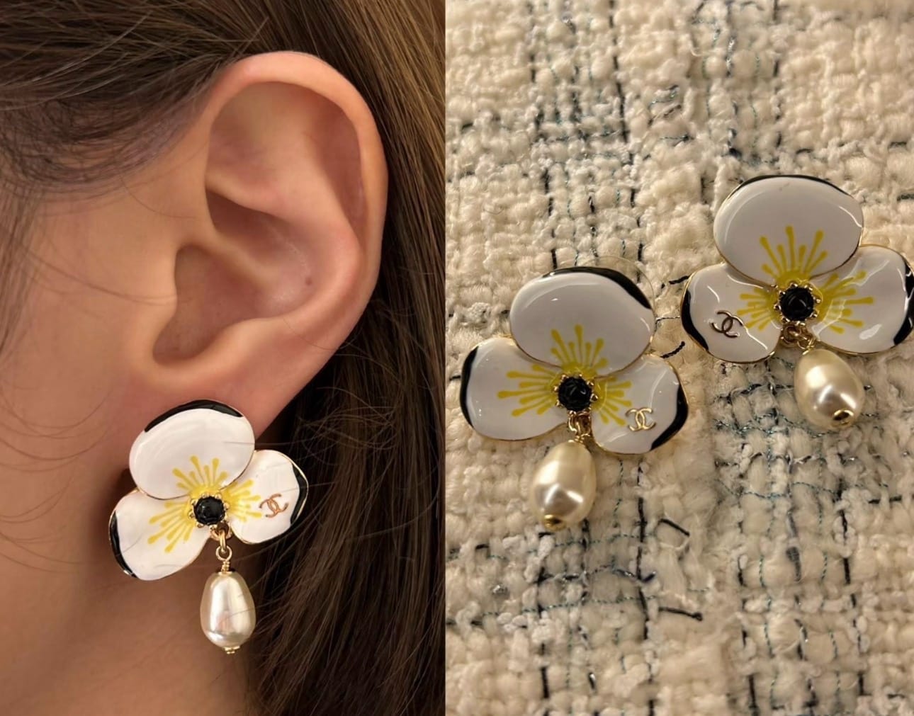 Pendant Earrings - Metal, Resin & Glass Pearls 2