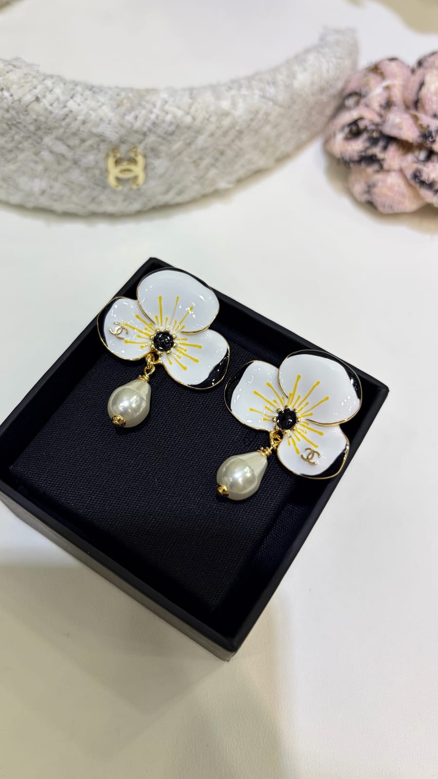 Pendant Earrings - Metal, Resin & Glass Pearls 5