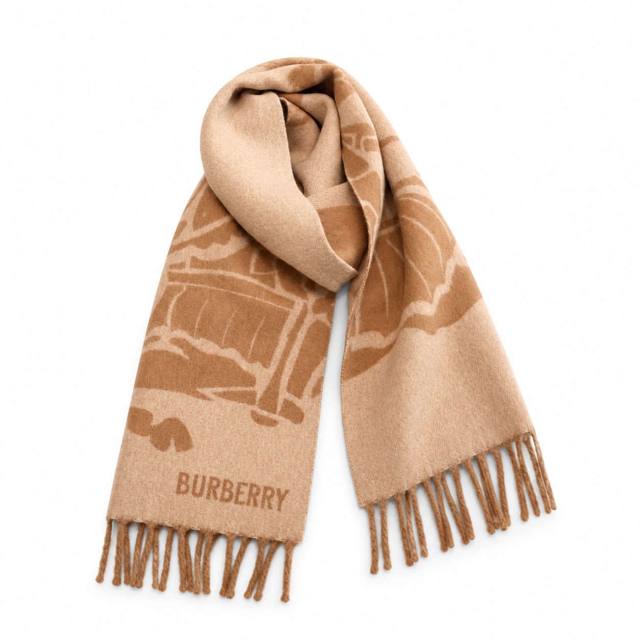 Reversible Equestrian Knight Design wool scarf