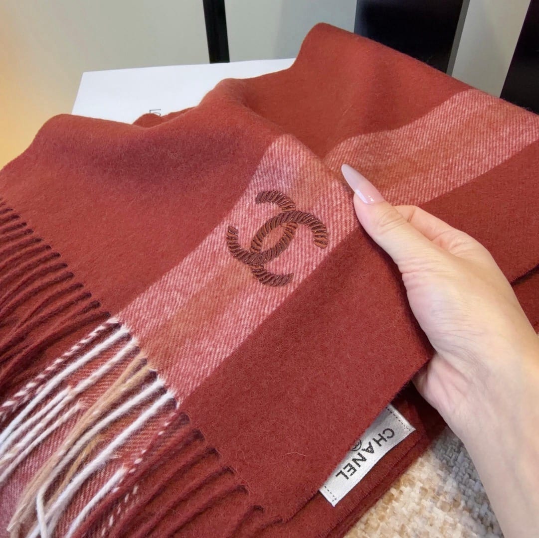 Cashmere Silk Coco Mark Fringe Stoles  7