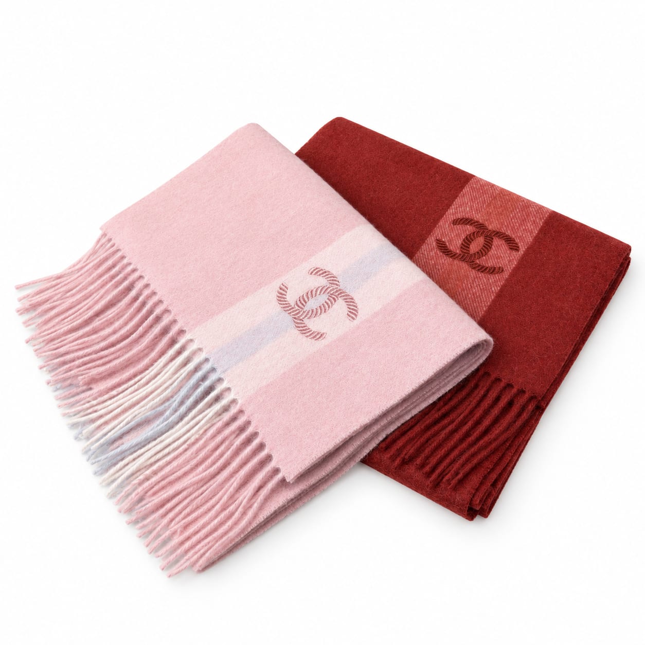 Cashmere Silk Coco Mark Fringe Stoles 