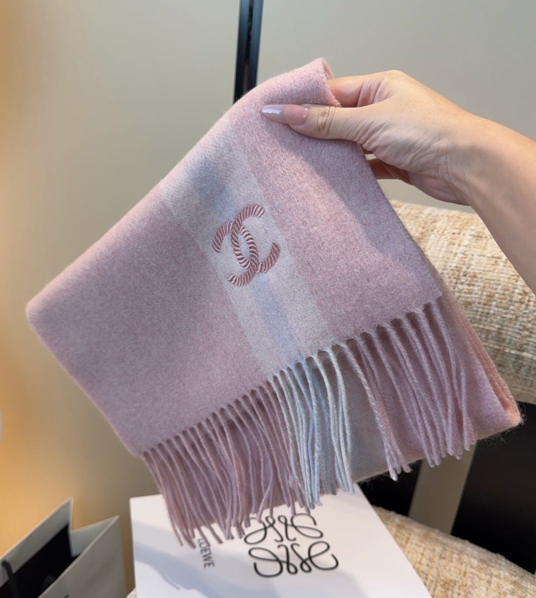 Cashmere Silk Coco Mark Fringe Stoles  8