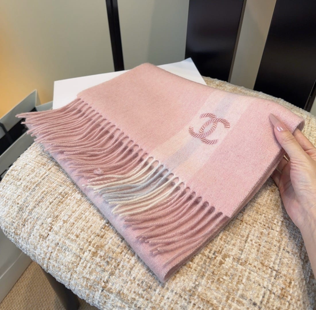 Cashmere Silk Coco Mark Fringe Stoles  10