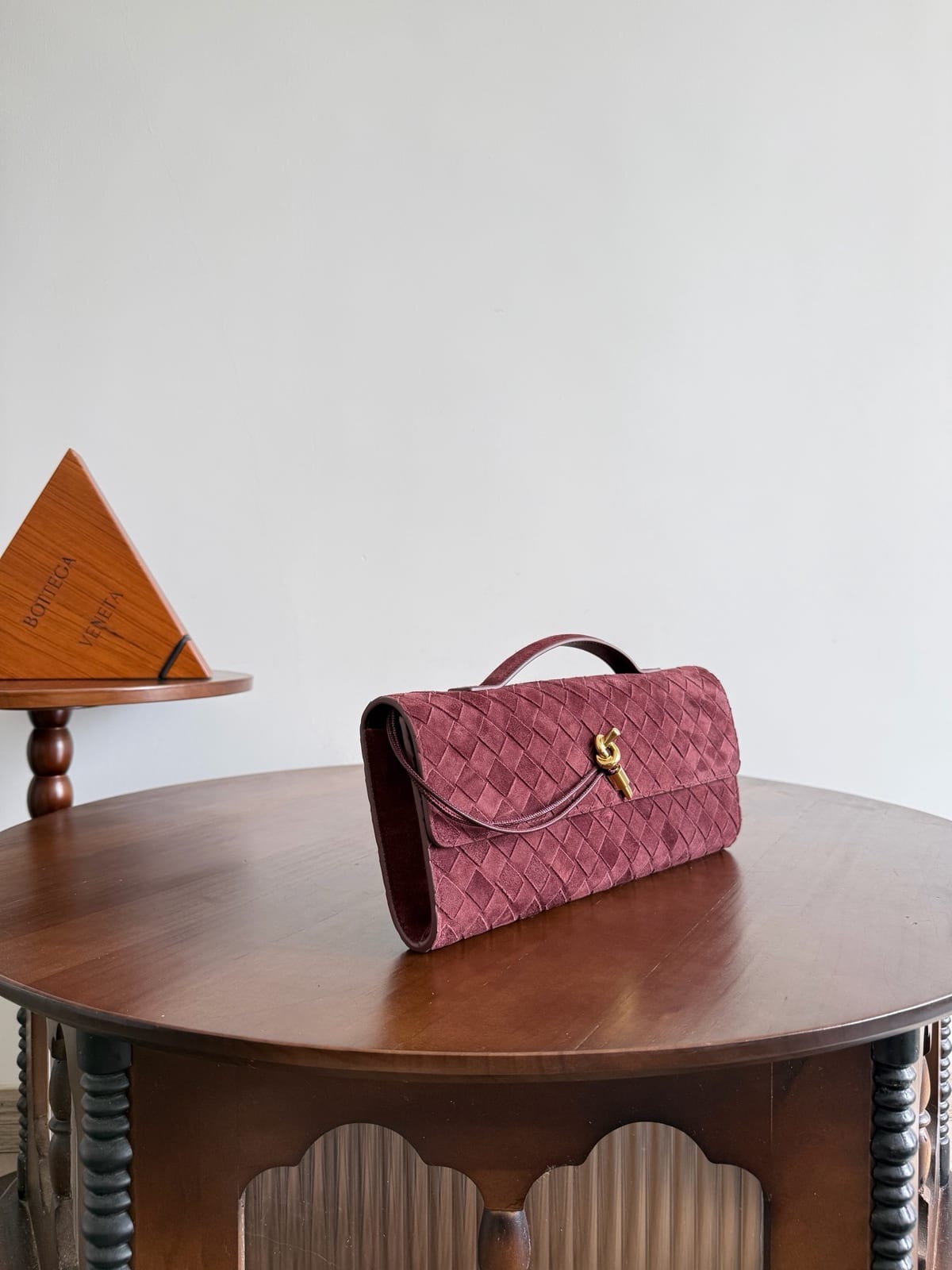 Bottega Veneta Long Andiamo Intrecciato Suede Clutch 3