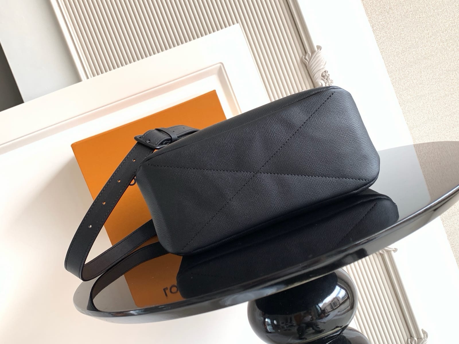  Mini Shopper Tote in Black Leather 4