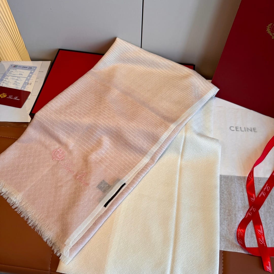 Loro Piana Love Jacquard Cashmere Shawl / Scarf  3