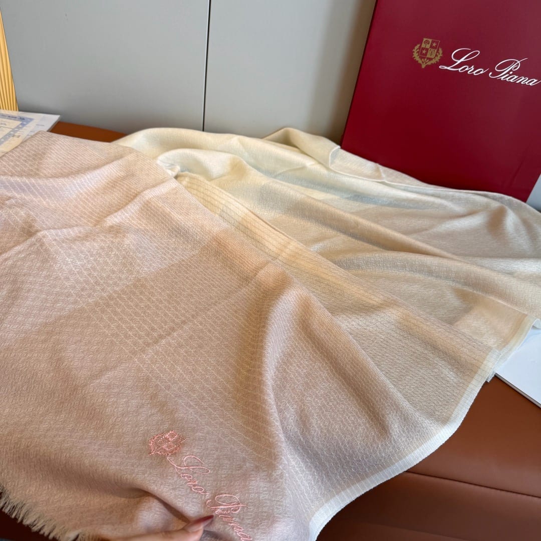 Loro Piana Love Jacquard Cashmere Shawl / Scarf  4