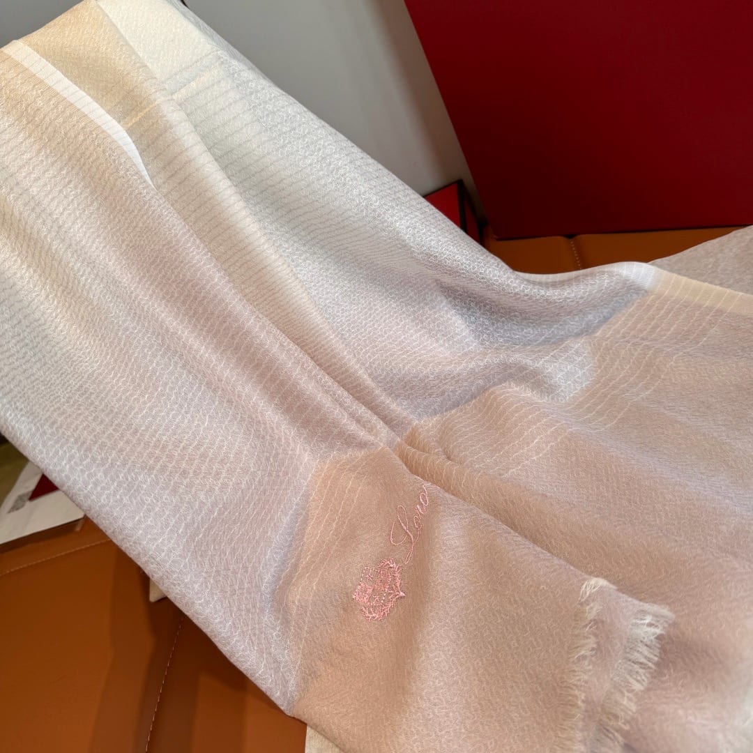 Loro Piana Love Jacquard Cashmere Shawl / Scarf  5