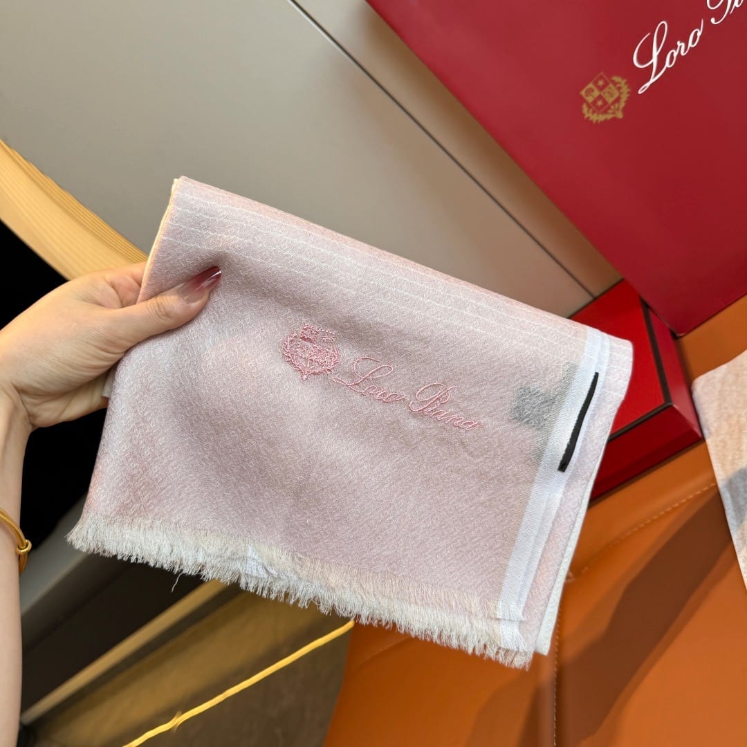 Loro Piana Love Jacquard Cashmere Shawl / Scarf  7