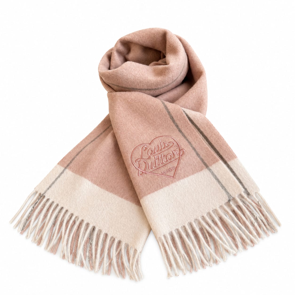 Louis Vuitton Heart Embroidered Cashmere Scarf