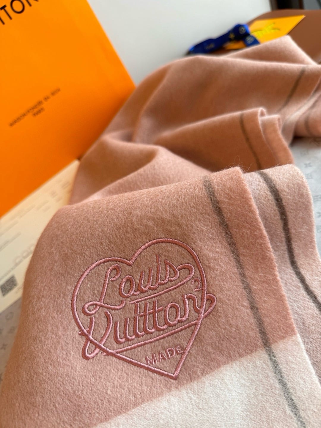 Louis Vuitton Heart Embroidered Cashmere Scarf 5