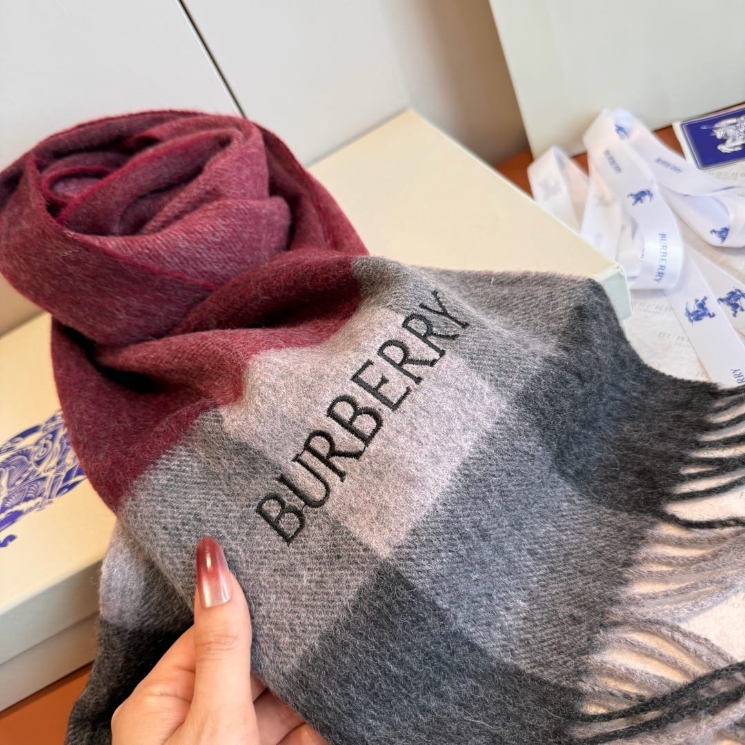 Burberry Ombré Check Cashmere Scarf 3