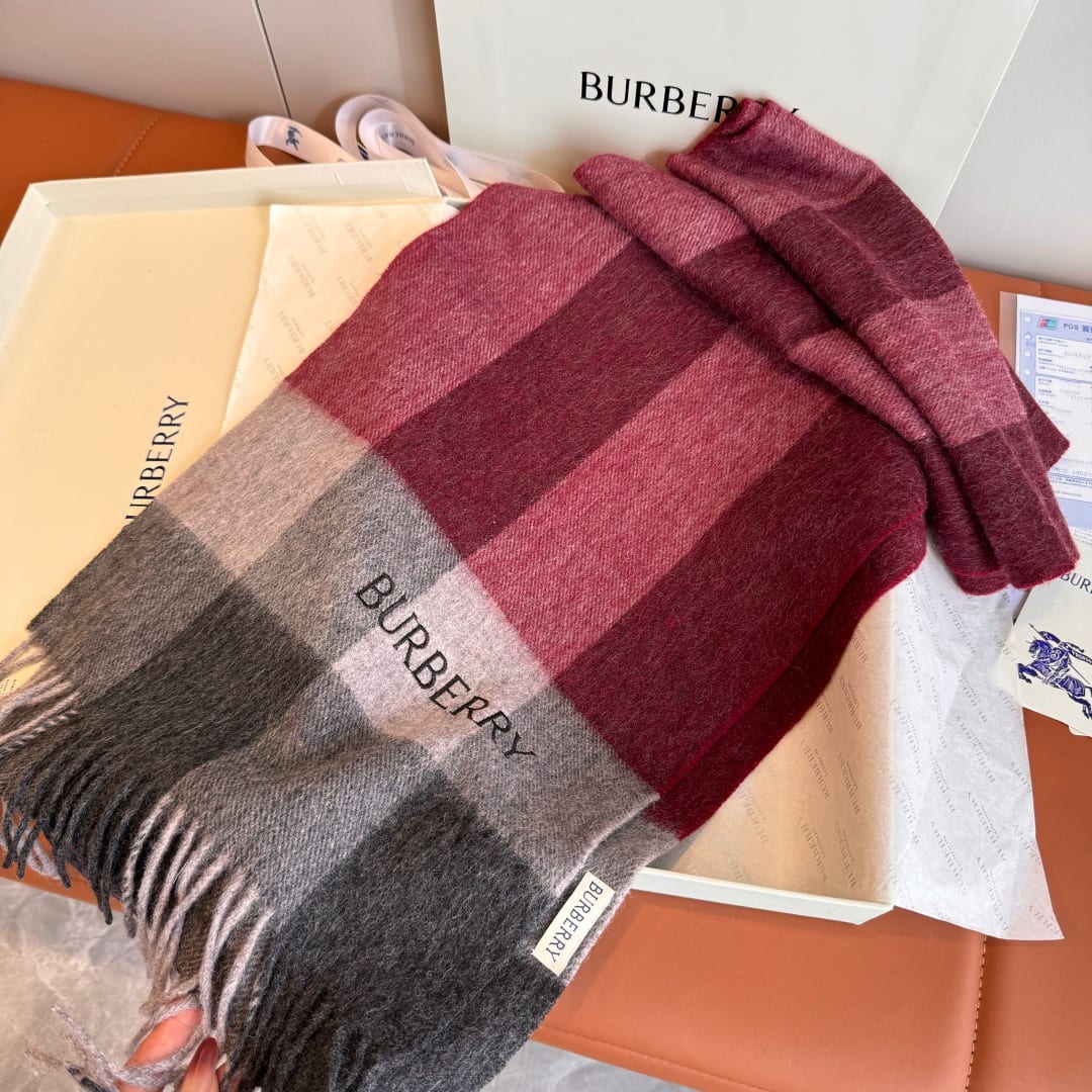 Burberry Ombré Check Cashmere Scarf 4
