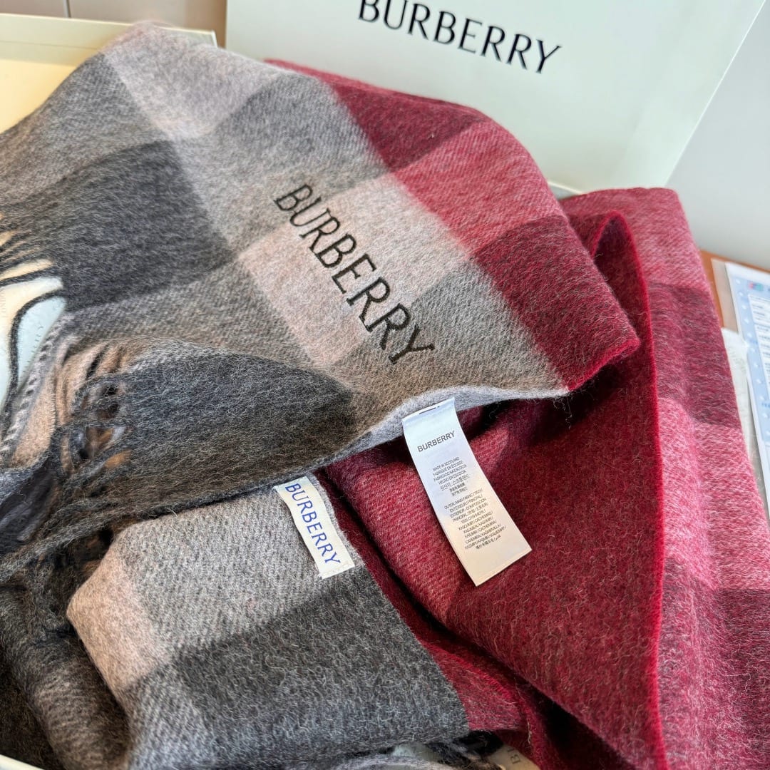 Burberry Ombré Check Cashmere Scarf 5