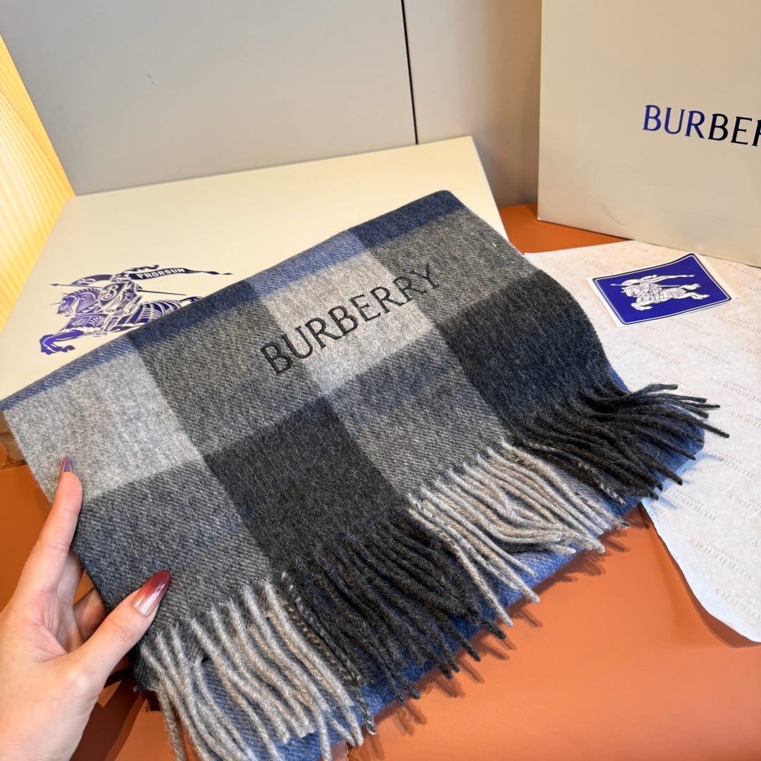 Burberry Ombré Check Cashmere Scarf 7