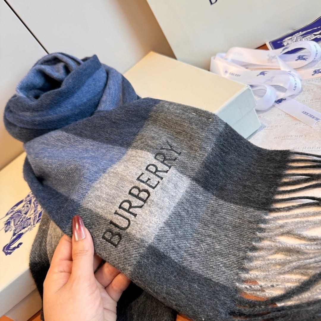 Burberry Ombré Check Cashmere Scarf 8