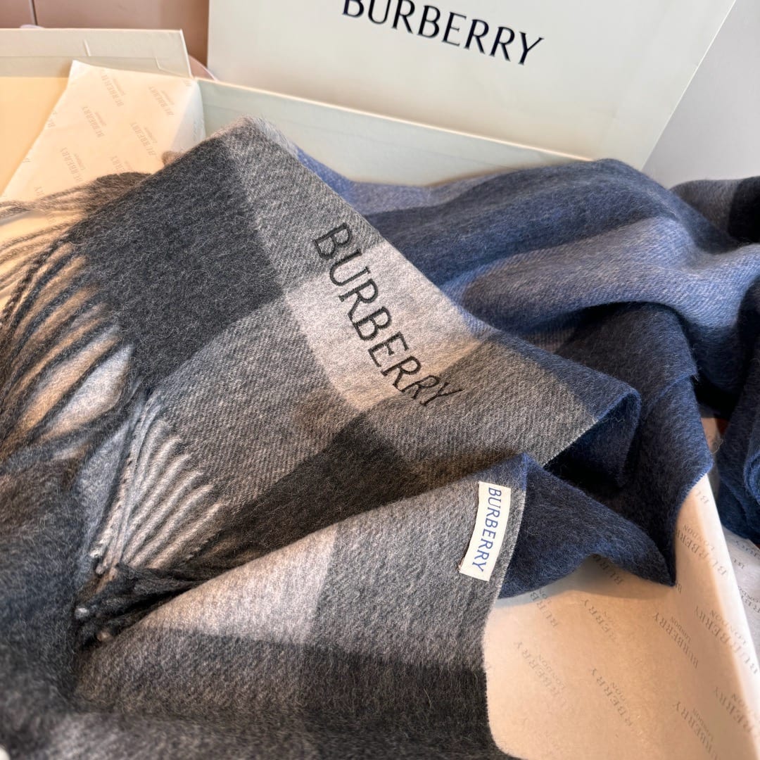 Burberry Ombré Check Cashmere Scarf 9