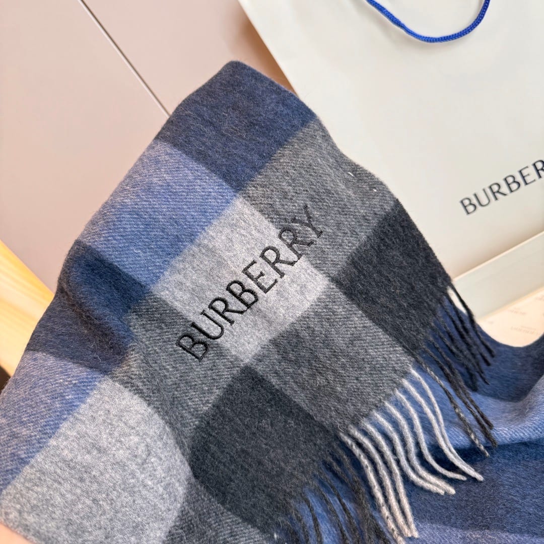 Burberry Ombré Check Cashmere Scarf 10