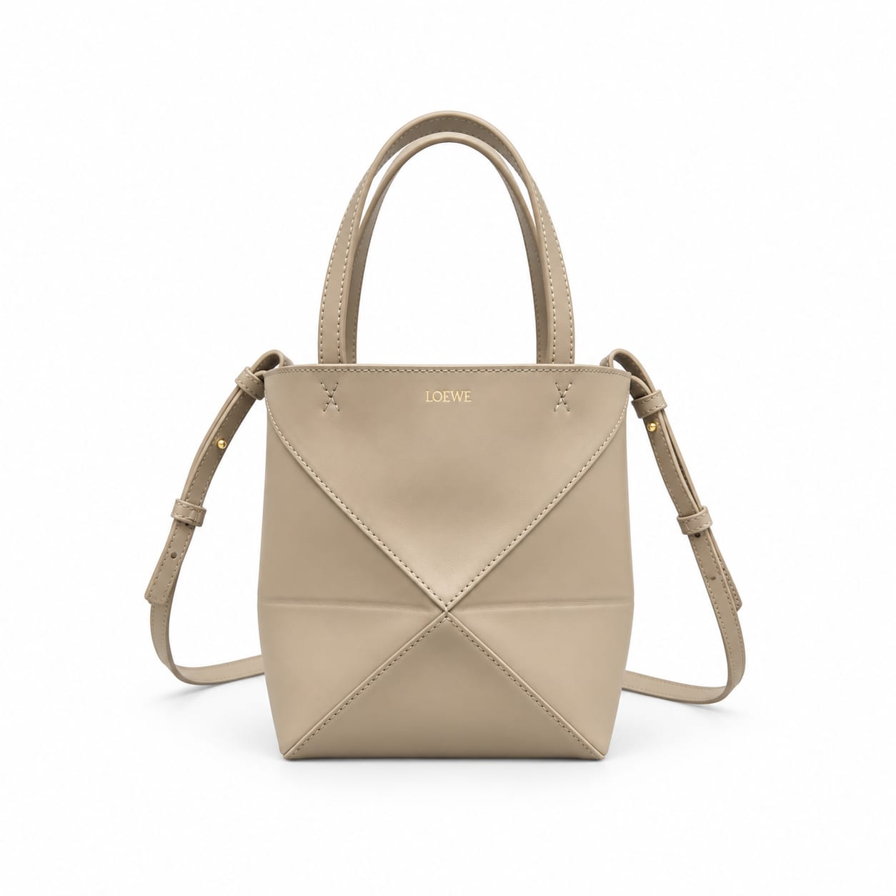  Loewe Mini Puzzle Fold Tote in Shiny Calfskin