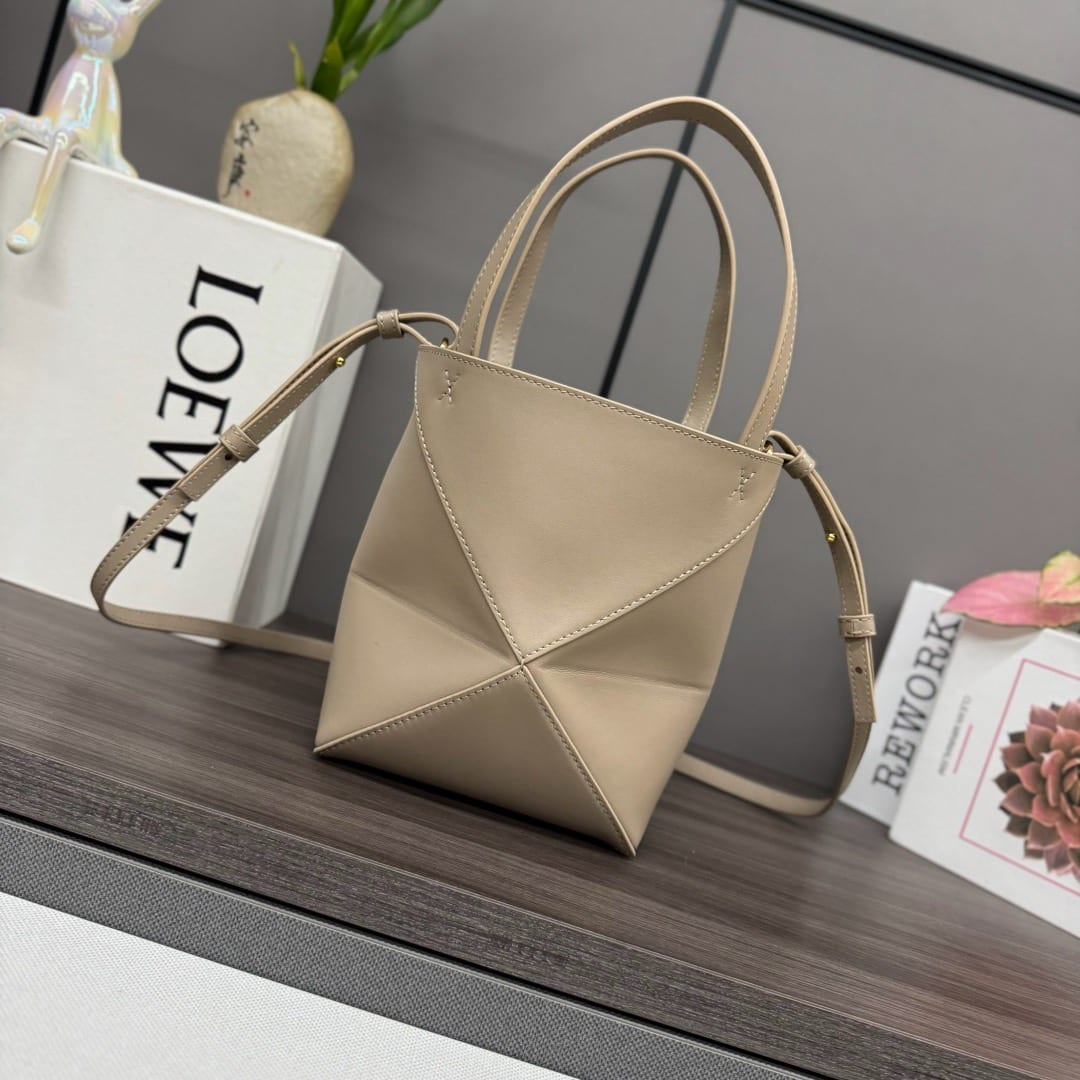  Loewe Mini Puzzle Fold Tote in Shiny Calfskin 2
