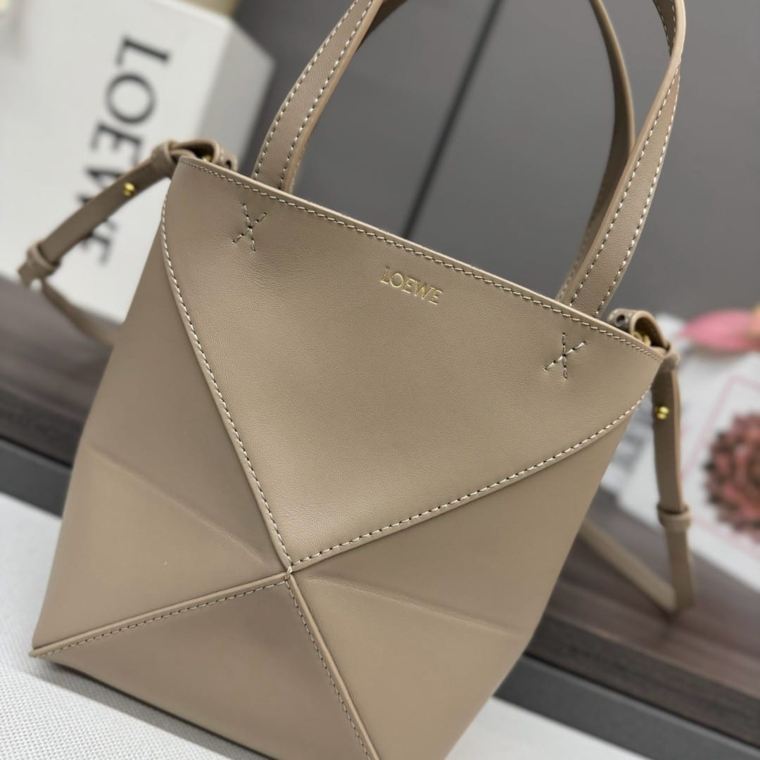  Loewe Mini Puzzle Fold Tote in Shiny Calfskin 7