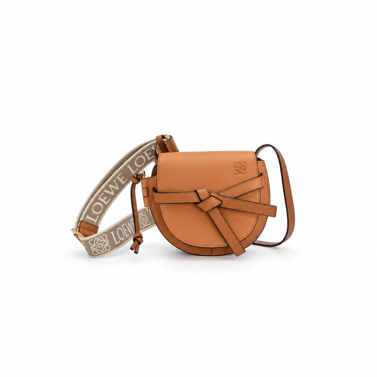  Loewe Small Gate Dual Bag in Soft Calfskin and Jacquard