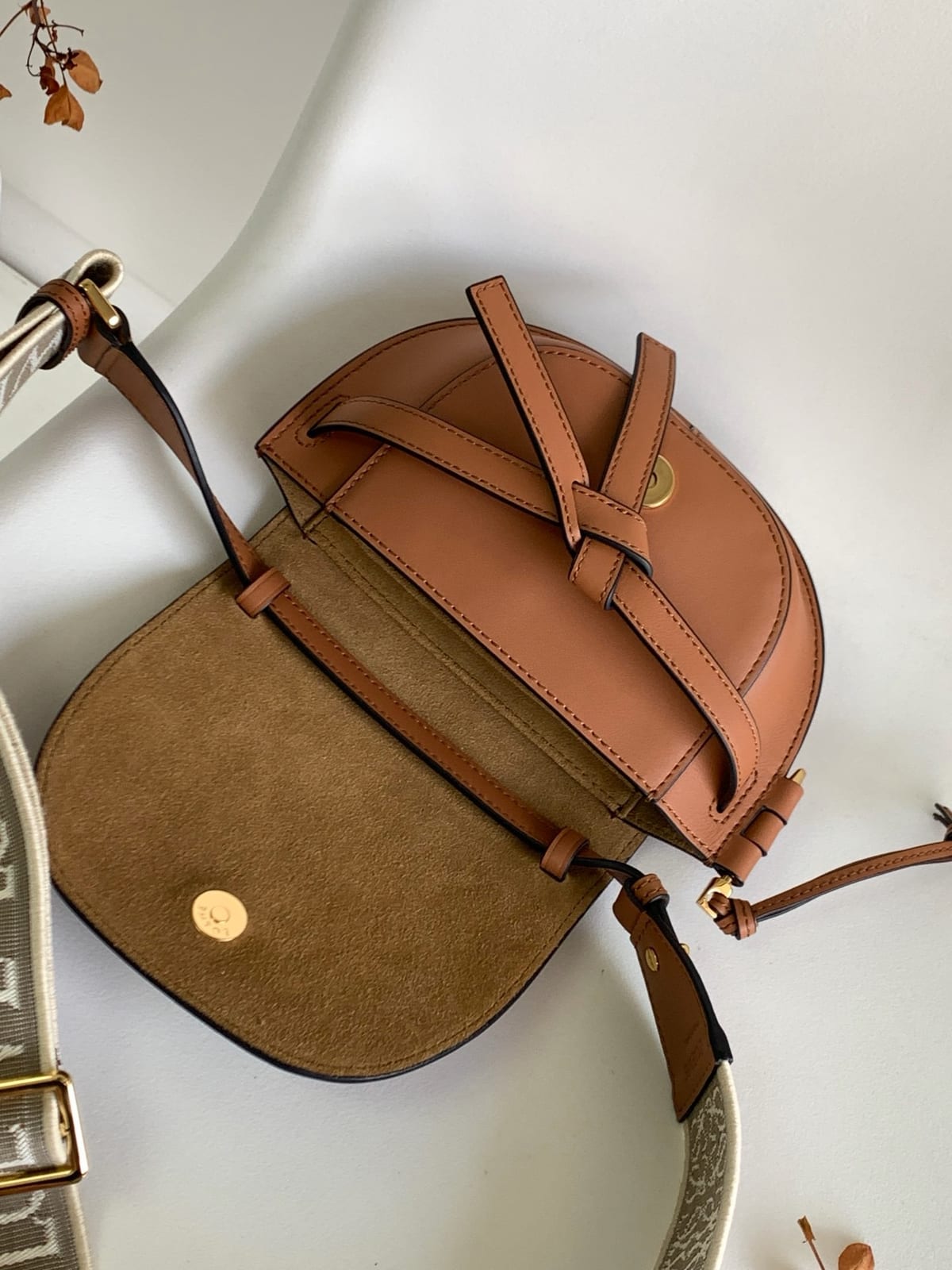  Loewe Small Gate Dual Bag in Soft Calfskin and Jacquard 5