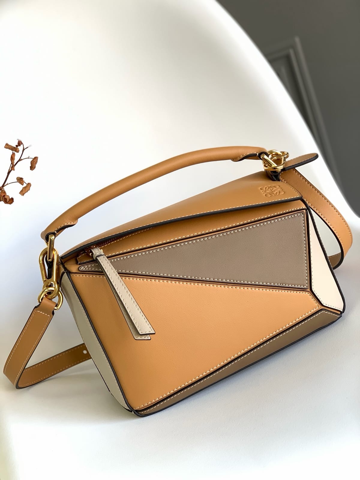  Loewe Small Puzzle Edge Bag in Classic Calfskin Tri-color 11