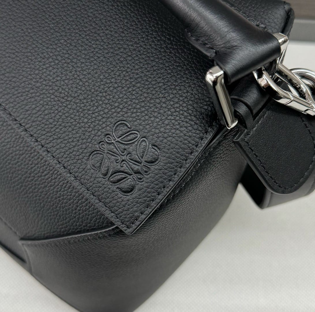 Loewe Puzzle Edge Bag in Grained Calfskin Black 5