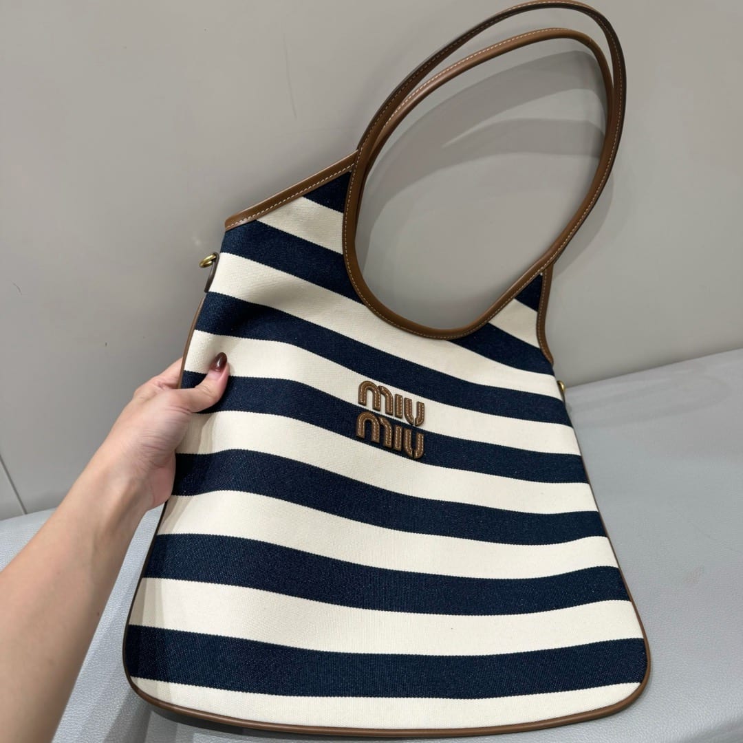 Miu Miu Ivy Linen-blend Tote Bag  2
