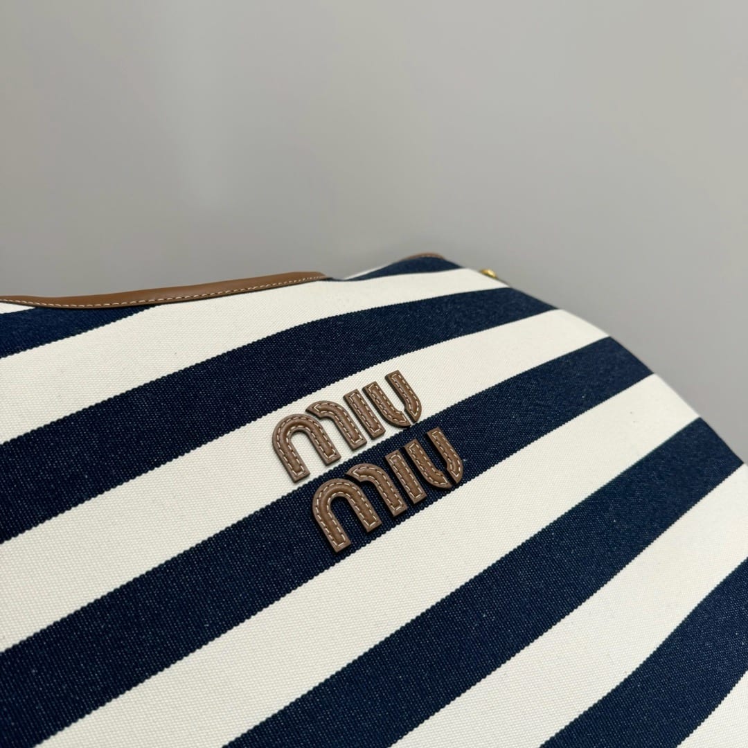Miu Miu Ivy Linen-blend Tote Bag  6