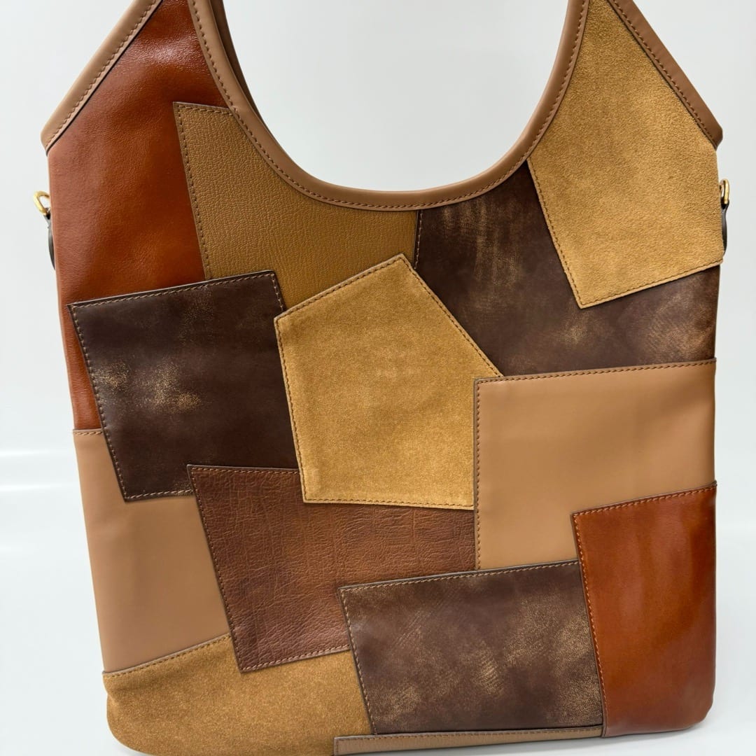  Miu Miu Ivy Patchwork Suede and Leather Tote Bag 2