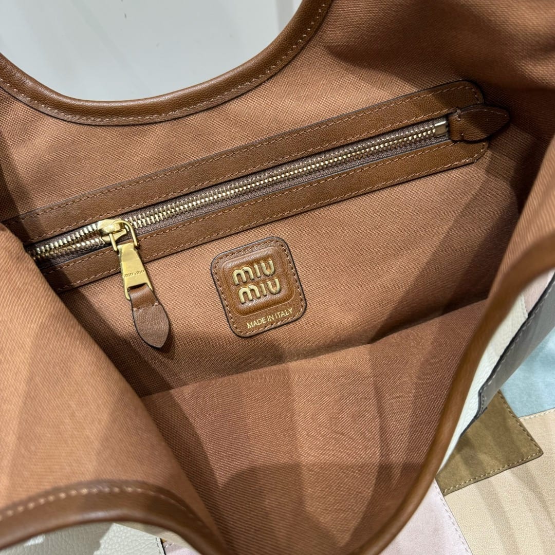 Miu Miu Ivy Patchwork Suede and Leather Tote Bag 3