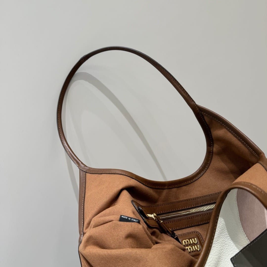 Miu Miu Ivy Patchwork Suede and Leather Tote Bag 4