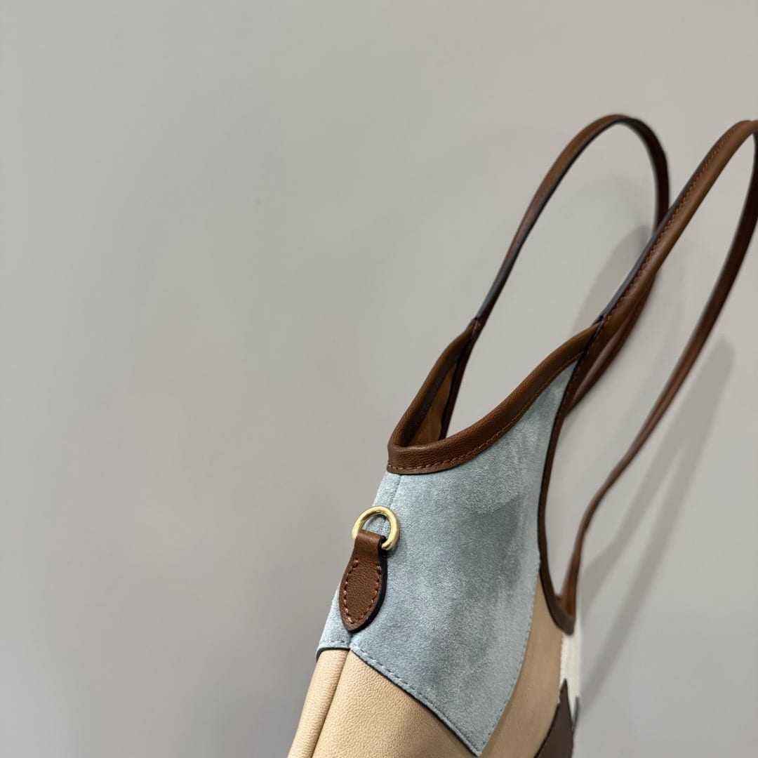 Miu Miu Ivy Patchwork Suede and Leather Tote Bag 6