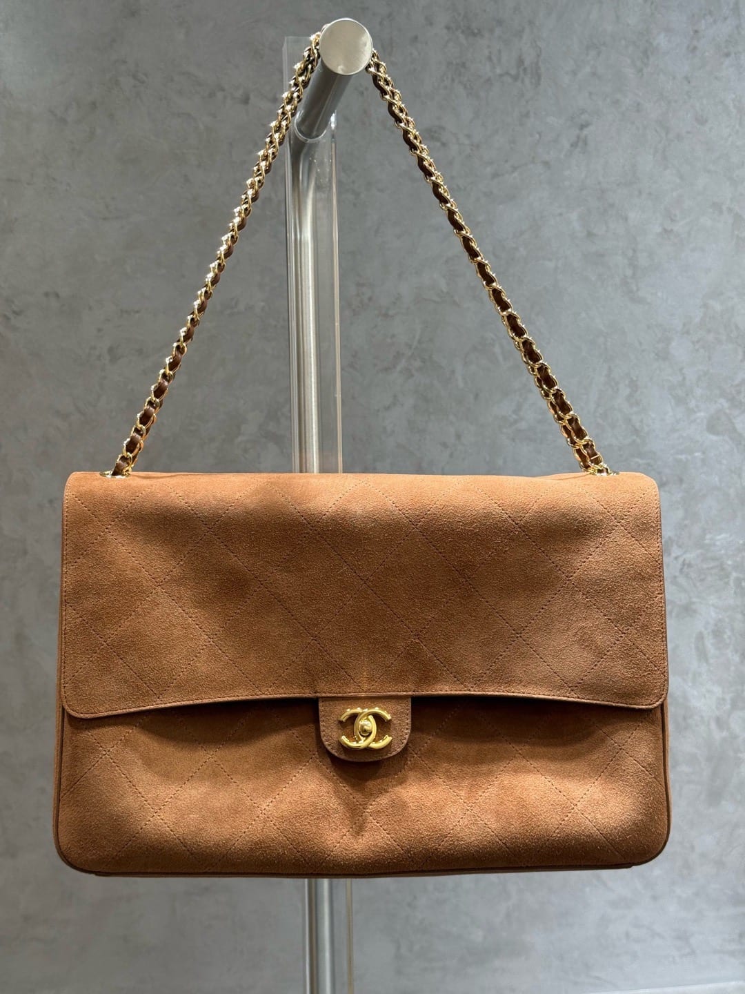  Chanel 26A Suede Maxi Flap