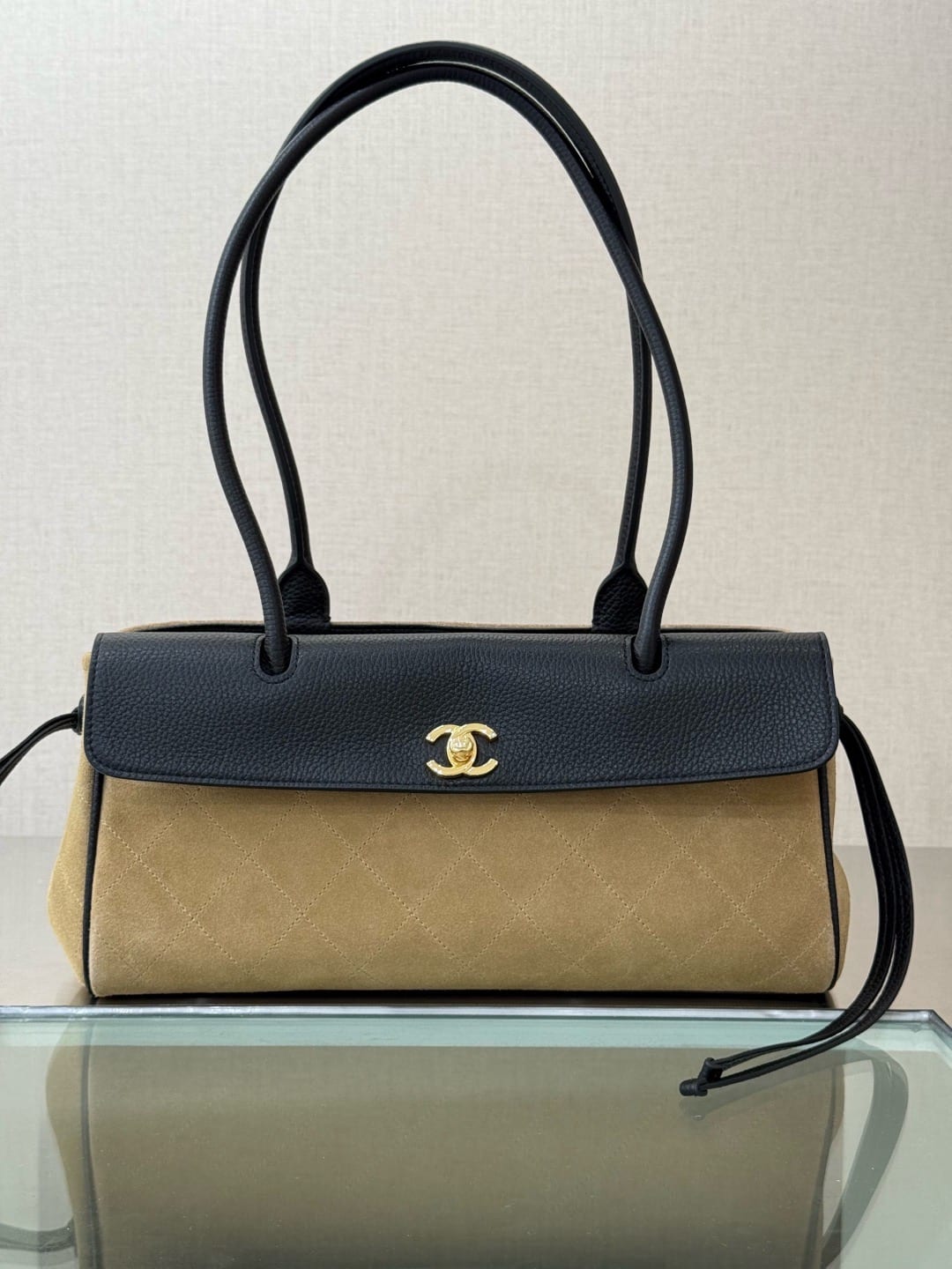 Chanel Suede & Grained Calfskin Shopping Tote