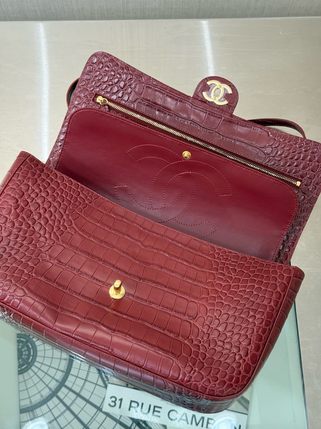 Chanel Croc-Embossed Souplissimo Maxi Flap Bag 2