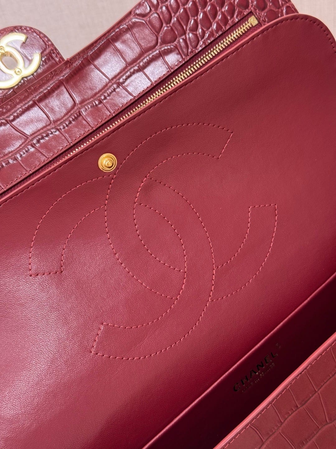 Chanel Croc-Embossed Souplissimo Maxi Flap Bag 5