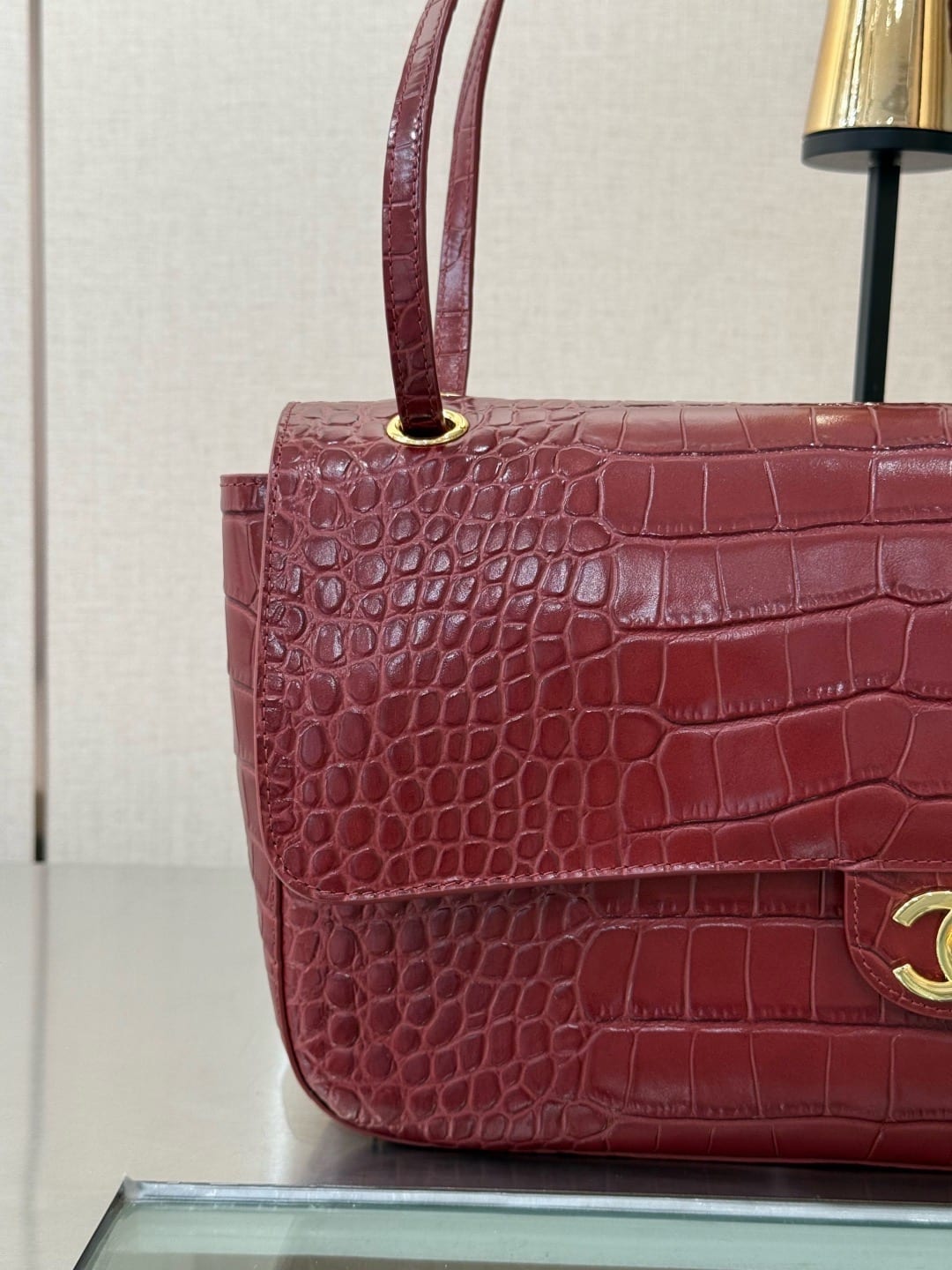 Chanel Croc-Embossed Souplissimo Maxi Flap Bag 7