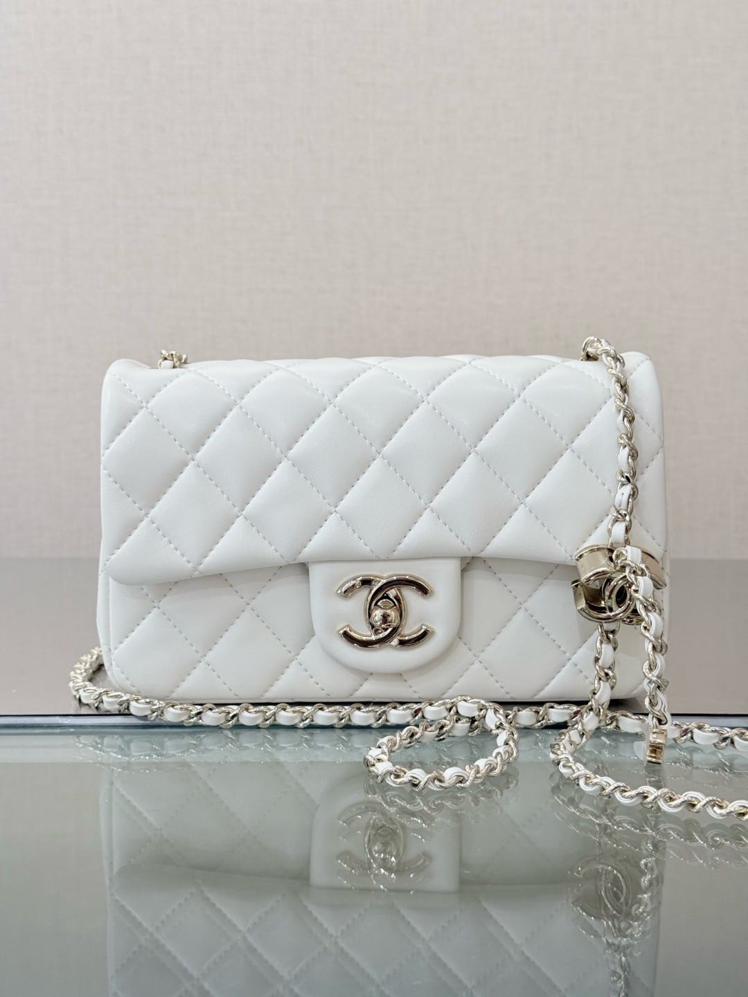 Chanel Lambskin Charm Rectangular Flap Bag