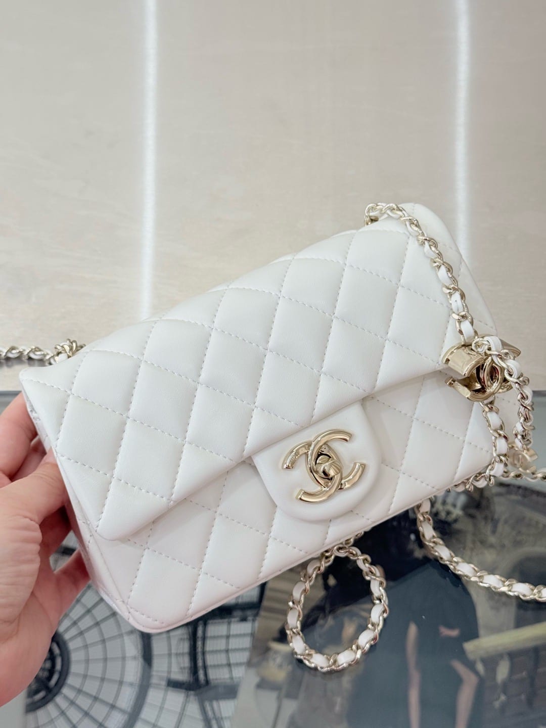 Chanel Lambskin Charm Rectangular Flap Bag 8