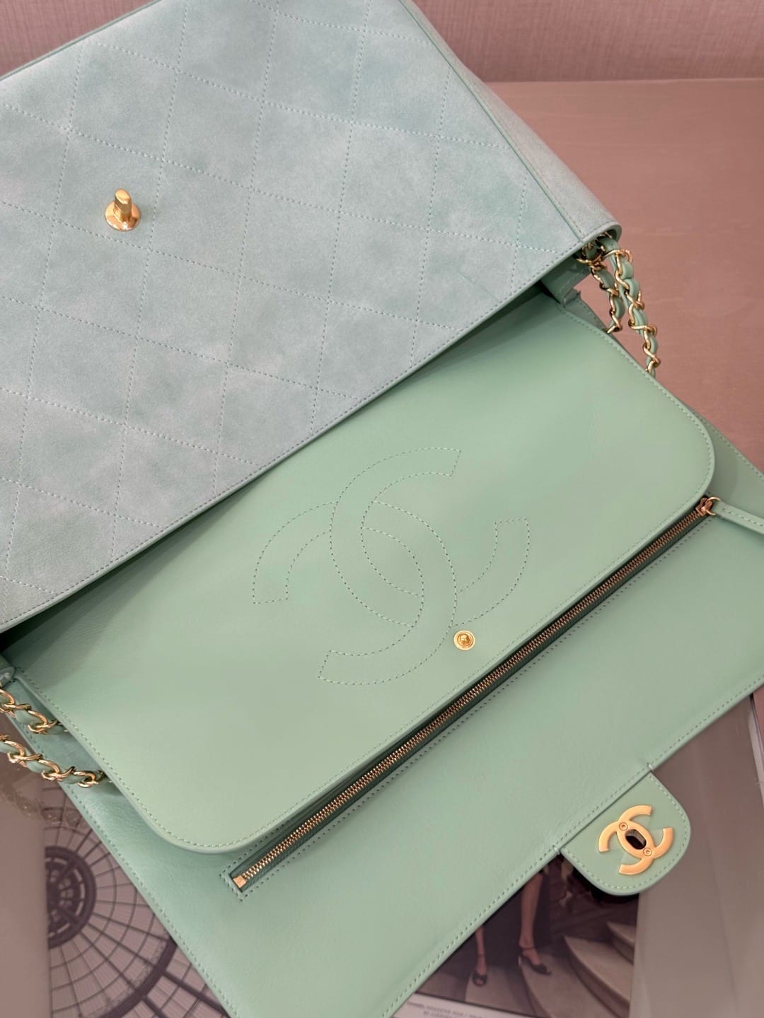 Chanel 26A Suede Maxi Flap 5