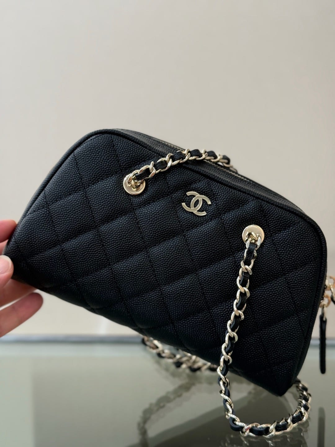 Chanel Grained Calfskin Bowling / Camera Bag 2